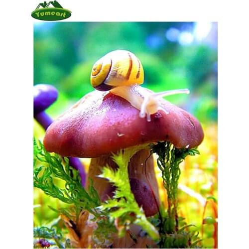YUMEART 5D DIY Diamond Painting Cartoon Full Cross Stitch Landscape Mushroom Snail Mosaic Painting Diamond Embroidery Home Decor