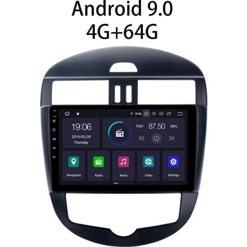 JSTMAX 9" Android 9.0 4GB+64GB Car GPS Radio Player for Nissan Tiida 2010 2011 2012 2013 2014 Stereo Multimedia player DAB