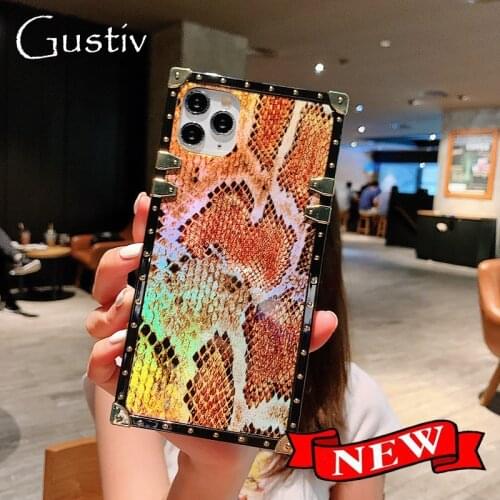 P Smart Z Snake Pattern Square Phone Case For Huawei Nova 4e 3i 4 5 6 P20 P30 P40 Honor Mate 9x 10i 20 20x 30 V30 Pro Back Cover