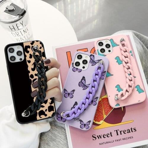 Wrist Strap Case For Xiaomi Redmi Mi Note 10 S 10T 11 9 9S 9C 8 8T 7 6 5 Lite Pro Max Poco F3 X3 NFC Flower Bracelet Chain Funda