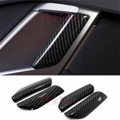 For Audi Q3 2019 Carbon Fiber Color Interior Door Armrest Decorative Strip Cover Trims Car Styling Accessories