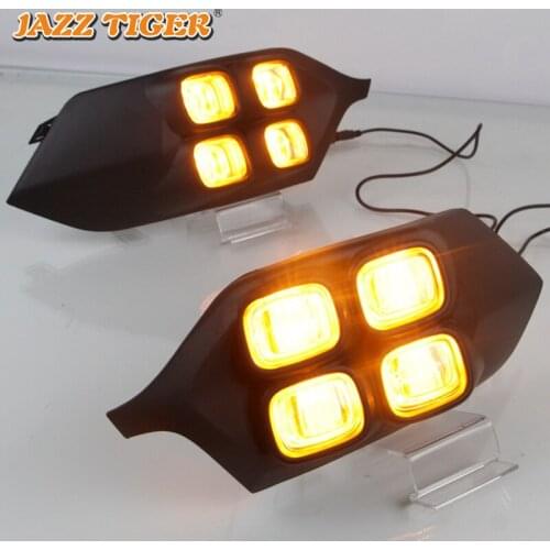 Daytime running lights For Mitsubishi Montero Sport 2016 2017 2018 auto LED Drl with turn signals Indicator Light Bumper lamps