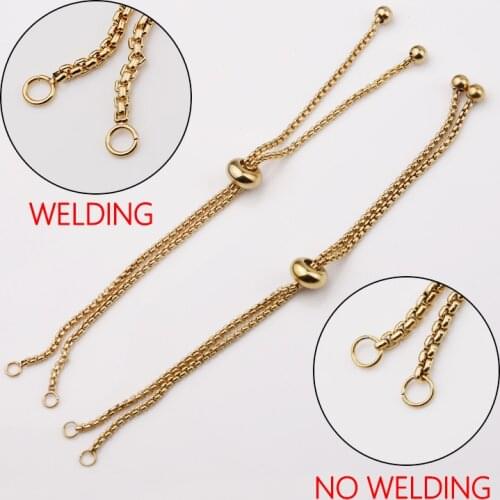 Fnixtar 20Pcs 11.5*1.8mm Welding Adjustable Bolo Bracelets Mirror Polish Stainless Steel Bracelets For DIY Making Bracelets