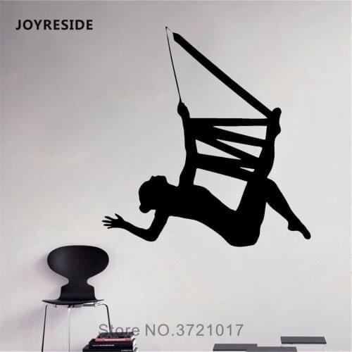 JOYRESIDE Gymnastics Exercise Acrobatic Sticker Sports Decals Vinyl Home Interior Wall Bedroom Playroom Living Room Mural A1370