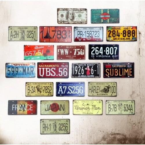 HD Motorcycles HOME Number License Metal Tin Sign Vintage Home Decor Painting Bar Garage Cafe Wall Poster Iron Plate Plaque A916