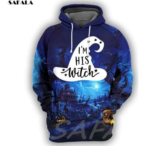 Halloween I am the Witch 3D Printed Hoodie Man Female Zipper Pullover Sweatshirt Hooded Jersey Streetwear Tracksuits