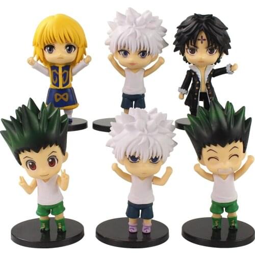 6pcs/set 10.5-11.5cm Hunter x Hunter Figure Toys Gon Freecss Killua Zoldyck PVC Cartoon Decoration Model Dolls