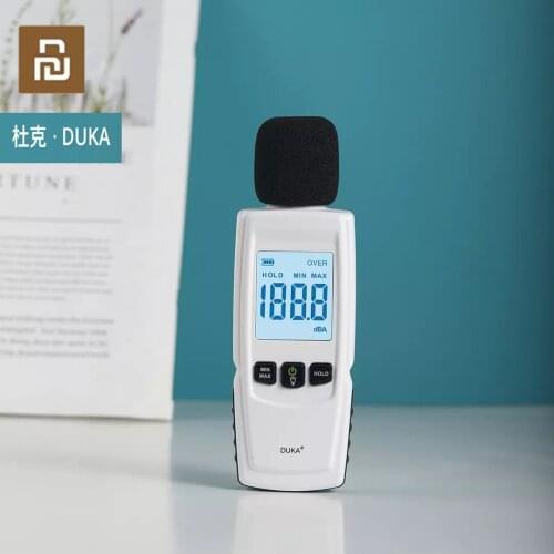 New XIAOMI Duka Decibel Meter High-precision FB1 Noise Detector Backlit Display Volume Detection White