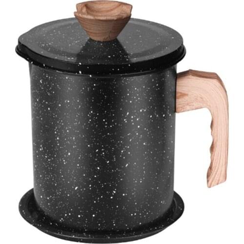 Grease Container With Strainer,Stainless Steel Oil Strainer Pot,For Storage Cooking Or Frying Oil,(1.4L)