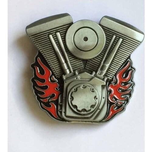 Red Engine Motorcycle Belt Buckle for 4cm wideth belt with continous stock