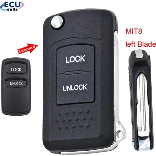 2 Buttons Modified Flip Remote Key Shell For Mitsubishi Lance Endeavor Eclipse Galant Montero Sport MIT8 left Blade