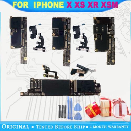 Factory unlocked for iphone X XR XS MAX Motherboard IOS System,100% Original With full chips Mainboard Free iCloud,Good Tested