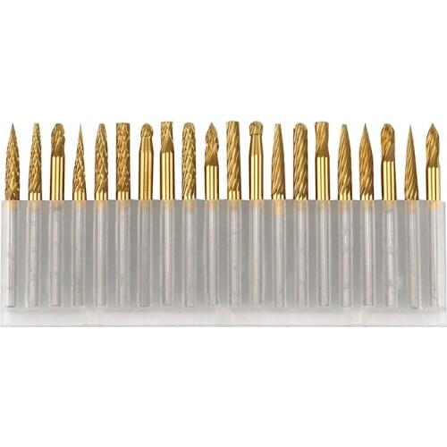 Rotary File for Metal Wood 3X3mm Tungsten Carbide Rotary Burrs Woodworking Tools Titanium Coated Mini File