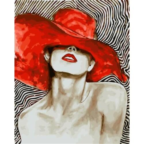 DRAWJOY Framed DIY Painting By Numbers Of Beauty Lady Oil Painting Home Decor For Living Room Coloring By Numbers On Canvas