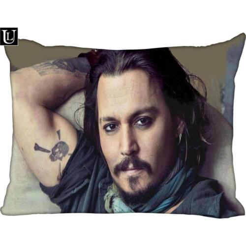 Custom johnny depp Rectangle Pillow Cover Size 45x35cm (one side) Print Custom Zipper Polyester Cotton Pillowcase more size
