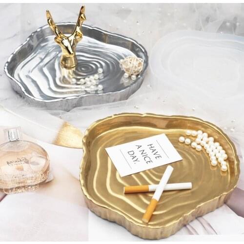 Irregular Resin Tray Ashtray Storage Silicone Mold DIY Crystal Epoxy Resin Casting Molds Tree Stump Shape Resin Mold
