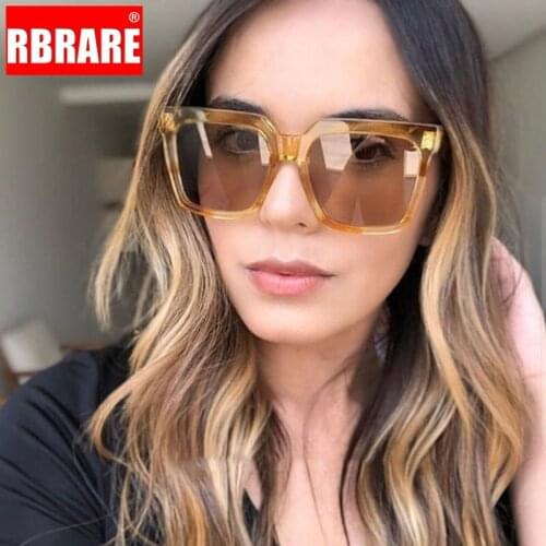 RBRARE 2021 New Fashion Lady Square Sunglasses Women Luxury Brand Designer Vintage Rivet Sun Glasses For Female UV400