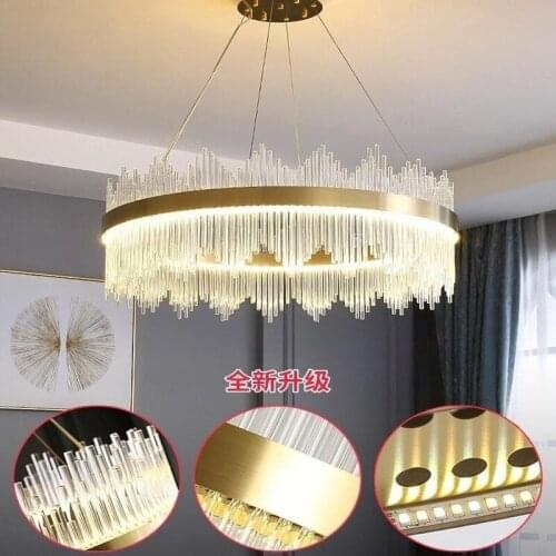 Light luxury chandelier post-modern crystal lamp Nordic minimalist living room lamp dining room chandelier bedroom lamp LED lamp
