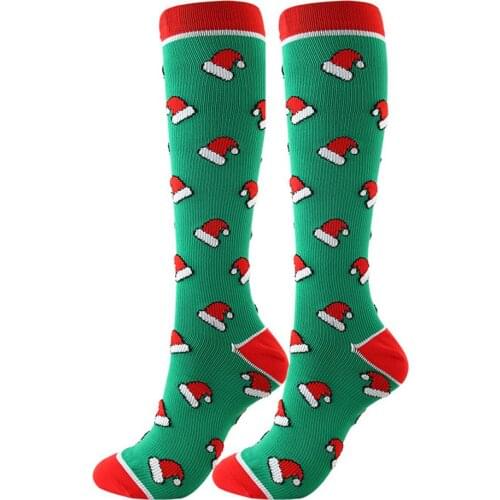 Christmas Unisex Sports Socks Soccer Football Xmas Decoration Compression Tube Socks Breathable Road Bicycle Outdoor Racing Sock