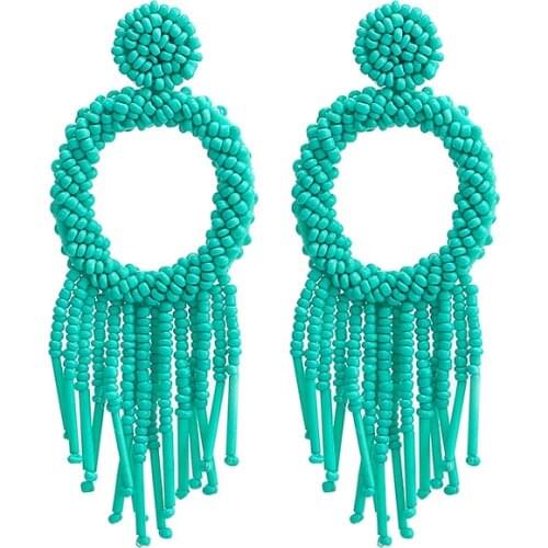 Sehuoran Beaded Drop Earrings For Women Brand Design Wedding Earrings Bohemian Jewelry ZA Drop Dangle Earrings 2019 New Earings