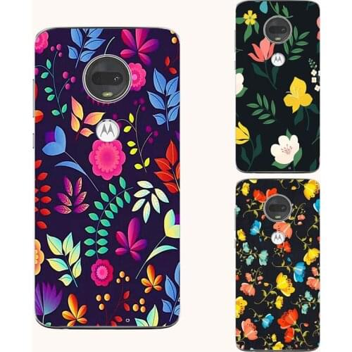 Flower shape butterfly cat silicone phone case For Motorola Moto E5 G6 G7 Plus Play Power Colorful floral leaves cover