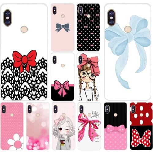 17AS Cute bow Soft Silicone Tpu Cover phone Case for Xiaomi Redmi 5A 5 Plus 7 Note 5 5A 7 7A Pro