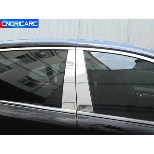 Stainless Steel Car Styling Window Column Sequins Cover Trim Decals 6pcs For BMW 7 Series F01 2009-15 Auto Exterior Accessories