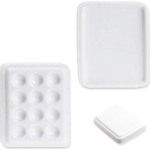 1PC Dental Lab Equipment Porcelain Mixing Watering Moisturizing Plate 12 Slot With Cover Ceramic Palette