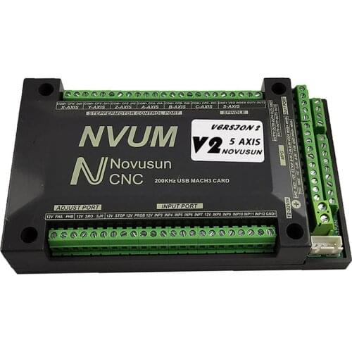 Mach3 USB Card 200KHz NVUM 3 axis / 4 axis / 5 axis / 6 axis CNC motion controller Slave funct for Stepper,Servo motor