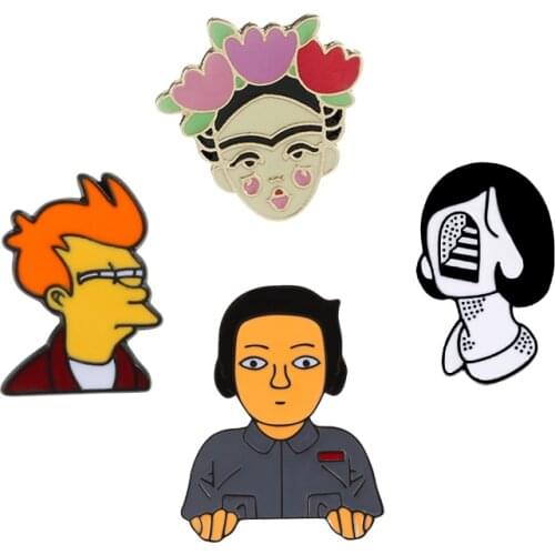Cartoon Comic Men Women Girl Head Funny Enamel Pins Brooches Fashion Human Badge Denim Shirt Lapel Pin Jewelry Gifts for Friends