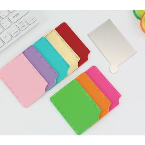 1PC Stainless Steel Portable Travel Shatter-proof Cosmetic Mirror Makeup Mirror with Carry Sleeve Birthday Gift Unbreakable