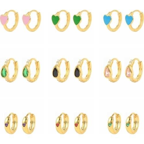 AIDE 925 Sterling Silver Yellow Enamel Brincos Huggie Earrings For Women 2021 Hoops Earrings Piercing Pendientes Aros Colores