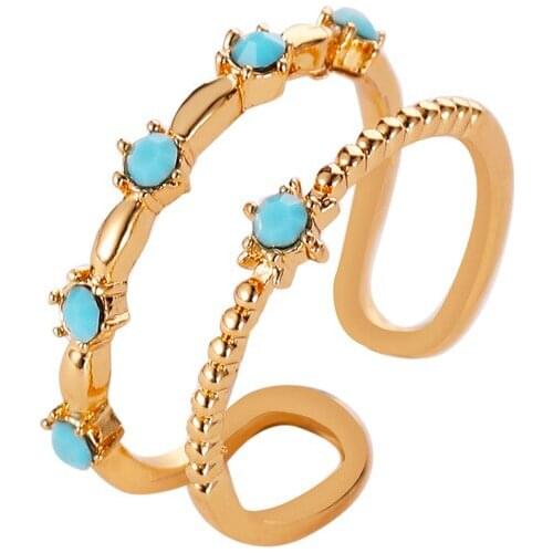 1@# Style Engagement Design Hot Sale Rings For Women Fashion Golden Star Moon Adjustable Elegant Rings Female Wedding Jewelry