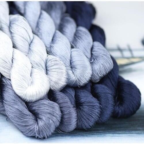 1pcs 100% silk thread hand embroidery embroider cross stitch 400m silk embroidery thread haze blue series/9 pure colors