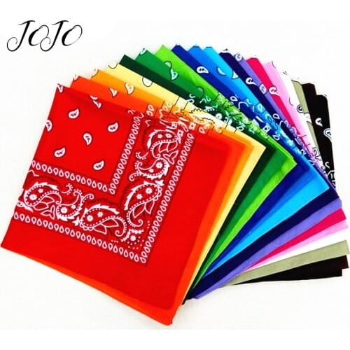 JOJO BOWS 55*55cm 1pc Square Linen Fabric Printed Multi-usages Scarf Fashionable Fabric DIY Bandanas Headband Clothes Decoration
