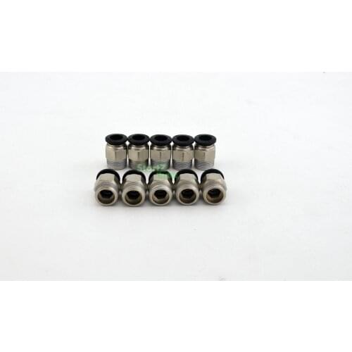10PcsHigh quality 12mm to 3/8'' Thread Male Straight Pneumatic Tube Push In Quick Connect Fittings Pipe