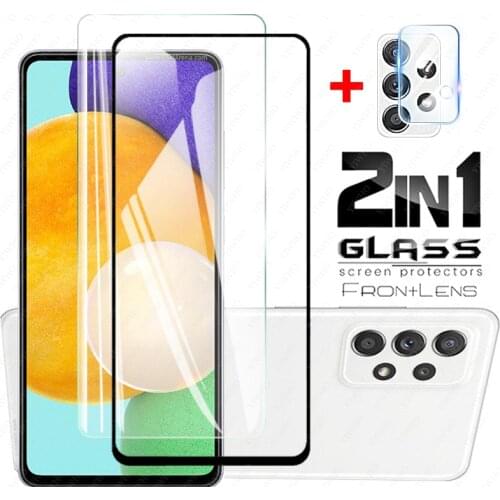 2 IN 1 Camera Glass For Samsung Galaxy A52 5G A72 Protective Glas For Samsunga52 a 52 A32 A42 Light Phone Screen Protectors Film