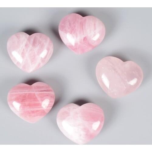 25mm Natural Crystal Seven Chakela Amethyst Heart Shape Quartz gemstone Mineral Healing quartz Collections Decorations Yoga