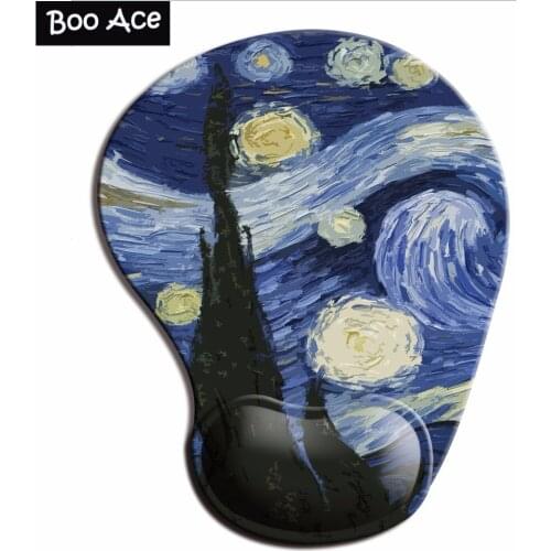 Starry Sky Pattern 3D Mouse Pads with Silicone Gel Wrist Rest Gaming Mousepads 2Way Fabric