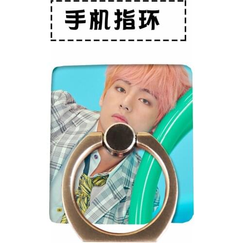 7Pcs/lot Kpop Star Mobile Ring Bracket Jungkook V Jhope Jimin Suga Phone RM Stand Finger Ring Rotation Holder Toy