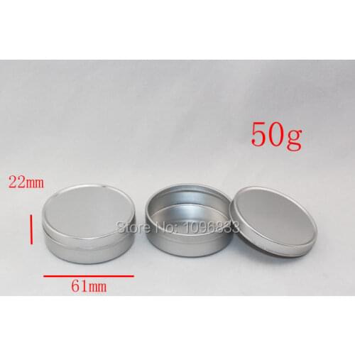 50g Aluminum Cosmetic Cream Jar, 50ml Empty Aluminum Box, Cosmetics Packaging Tin Container, 50pcs/Lot