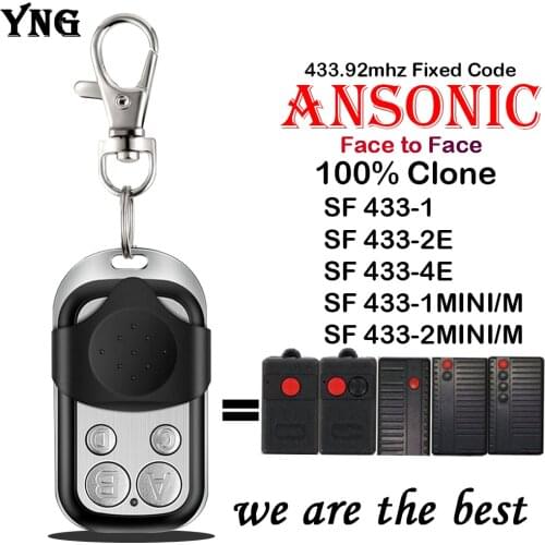 ANSONIC Remote Control ANSONIC SF 433-1,SF 433-2E,SF 433-4E,SF 433-1MINI/M,SF 433-2MINI/M Garage Door Control 433MHz Fixed Code