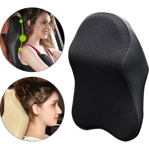 Car Neck Pillow Adjustable Head Restraint 3D Memory Foam Auto Headrest Travel Pillow Neck Support Holder Seat Covers Car Styling