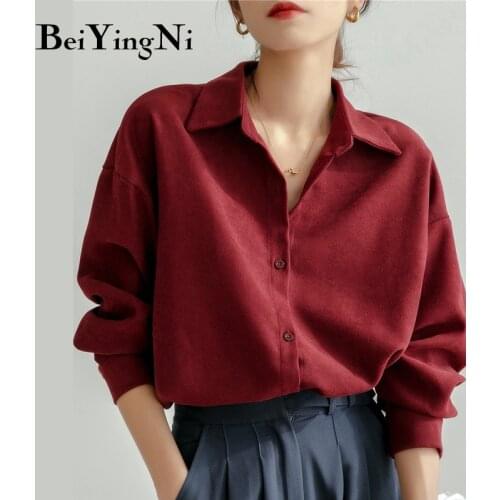 Женские вельветовые рубашки BEIYINGNI China At AliExpress