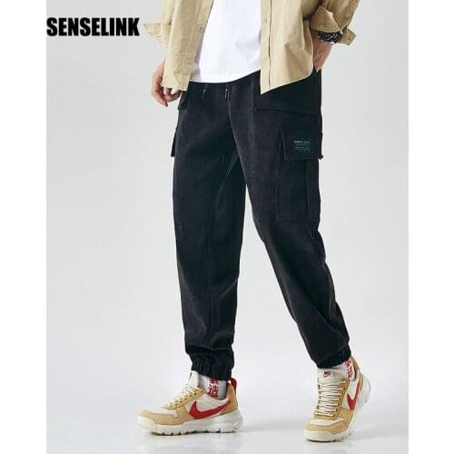 Mens Trousers Sweatpants Cargo Pants 2020 Harem Pants Spring And Autumn Loose Fashion Sets Corduroy Oversize Clothing 8XL