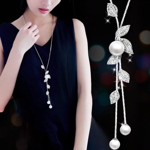 Fashion Bohemian Chain Chokers big statement Pearl necklaces Leaf Pendants Jewelry Gifts