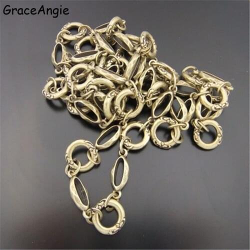 1Meter Bohemia Bronze Silver Color Chain Bag Jewelry Chains Bracelet Handmade Necklace Chain Necklaces Women Vintage DIY