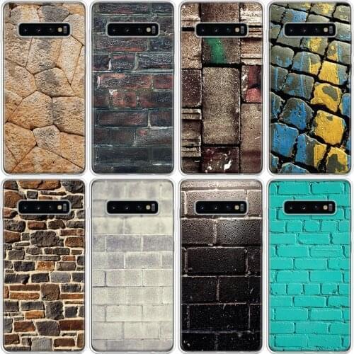 Wallpaper Retro Brick Phone Case For Samsung Galaxy S7 S8 S9 S10 S10E S20 S21 FE Note 8 9 10 20 Ultra J4 J6 J8 Plus Lite Cover