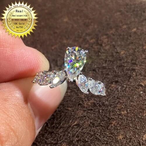 100% Au750 18k gold 1ct DVVS color moissanite we have certificaet 006
