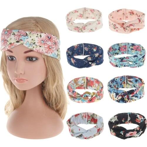9 Colors New Items Baby Girls Children Kids infant Printing Flower Headbands Headdress Hair wear Cute Headwear Hair Accessories